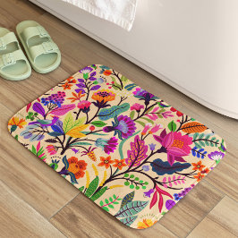 Tapete De Banheiro Padrão de Impressão de Ilustração Floral Colorida