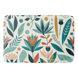 Tapete De Banheiro Padrão de Impressão Floral Moderno e Ousado em Ver