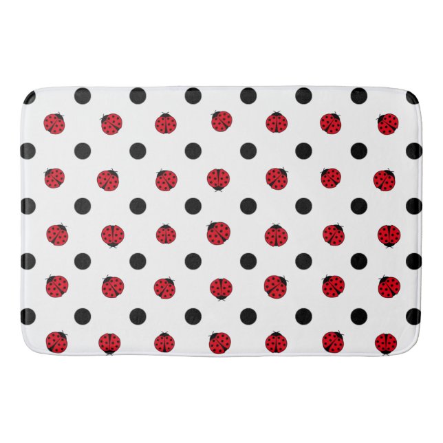 Tapete De Banheiro Padrão de ladybug retro-cúbico (Frente)