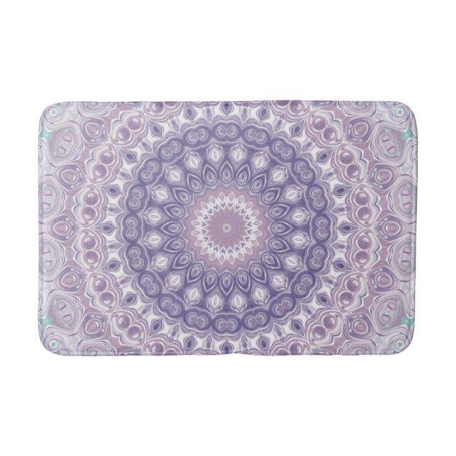 Tapete De Banheiro Padrão de lavanda e Lilac Mandala (Frente)