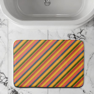 Tapete De Banheiro Padrão de Linha Colorida