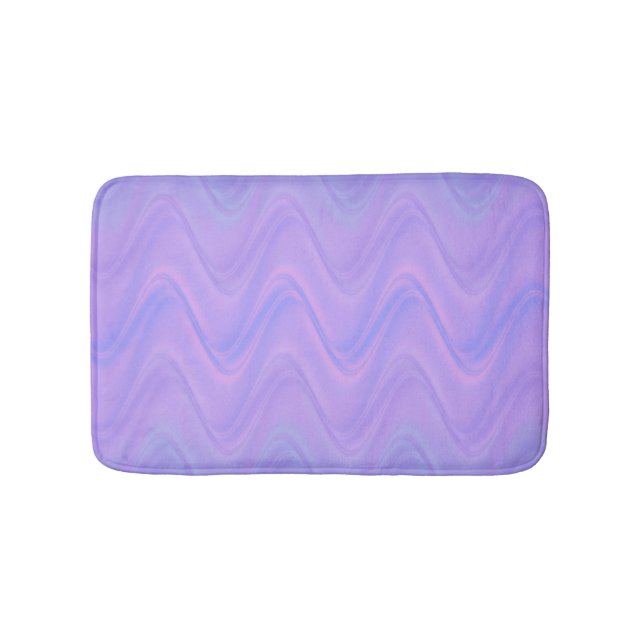 Tapete De Banheiro Padrão de Linhas Onduladas Rosa Roxo (frente)