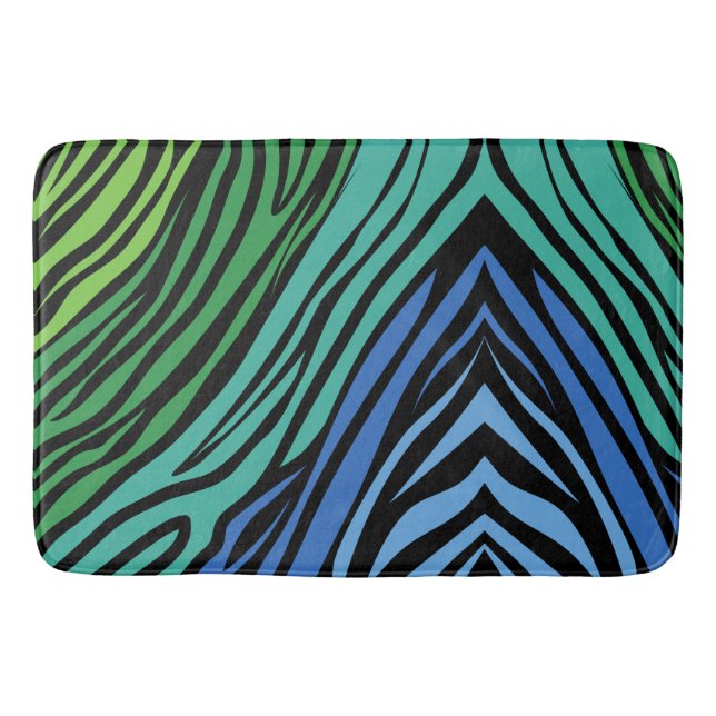 Tapete De Banheiro Padrão de Listras de Zebra (Frente)