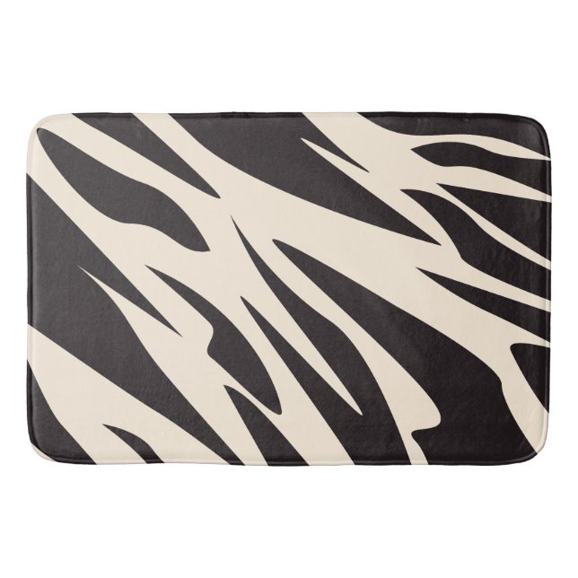 Tapete De Banheiro Padrão de Listras de Zebra (Frente)