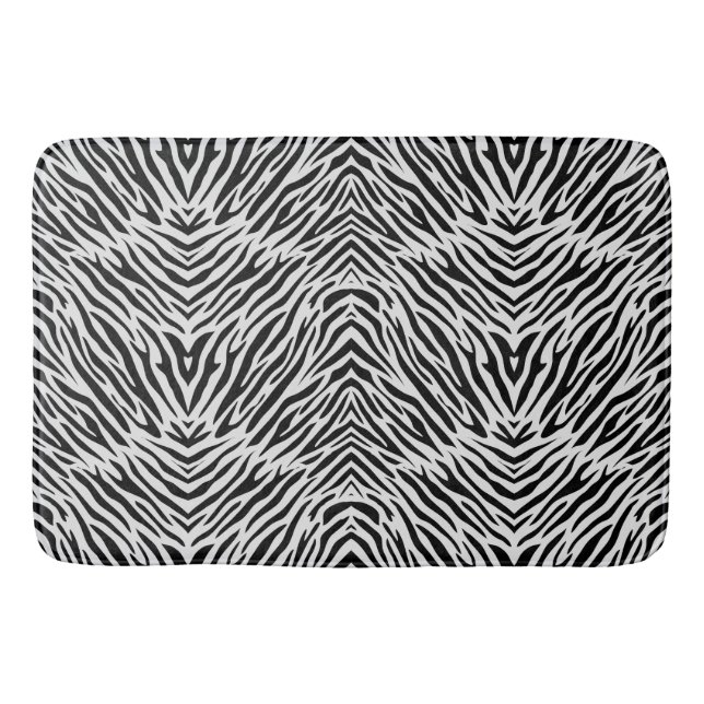 Tapete De Banheiro Padrão de Listras de Zebra (Frente)