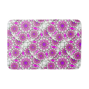 Tapete De Banheiro Padrão de mandala, lavanda, rosa, rosa-quente, bra
