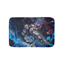 Tapete De Banheiro Padrão de mármore preto, azul e gravado