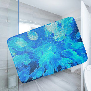 Tapete De Banheiro padrão de mosaico abstrato, moderno e turquesa