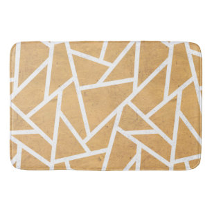 Tapete De Banheiro Padrão de mosaico amarelo e branco