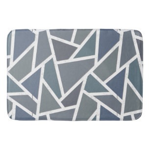 Tapete De Banheiro Padrão de mosaico de cinza azul