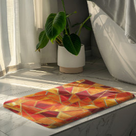 Tapete De Banheiro Padrão de mosaico de vidro colorido laranja e dour