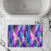 Padrão de mosaico de vidro manchado roxo e azul