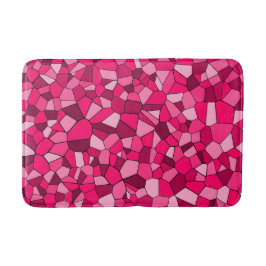 Tapete De Banheiro Padrão de Mosaico Geométrico Rosa Moderno