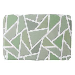 Tapete De Banheiro Padrão de mosaico verde-oliva