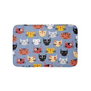Tapete De Banheiro Padrão de múltiplos gatos-Kitty