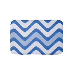 Tapete De Banheiro Padrão de onda azul e branca