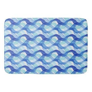 Tapete De Banheiro Padrão de Onda de Aquarela de Fluxo Oceânico