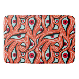 Tapete De Banheiro Padrão De Onda De mau Olhos Vermelhos Sobre Horror