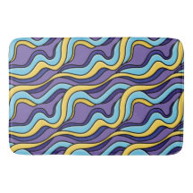 Padrão de Ondas Coloridas Funky Retro Moderno Abst