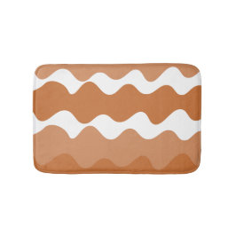 Tapete De Banheiro Padrão de ondas horizontais castanhas e brancas