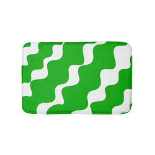 Tapete De Banheiro Padrão de ondas ofendidas verdes e brancas