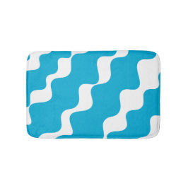 Tapete De Banheiro Padrão de ondas ofuscantes brancas e azuis