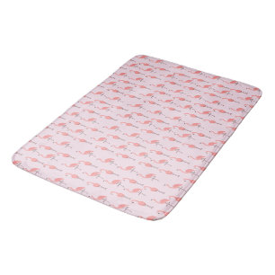 Tapete De Banheiro Padrão de Pássaro Flamingo Rosa Aleatório