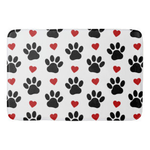 Tapete De Banheiro Padrão De Patas, Patas Cachorros, Patas Negras, Co