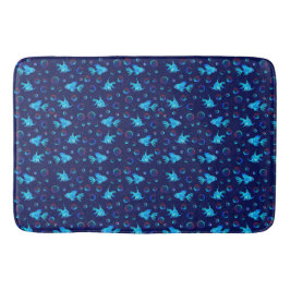 Tapete De Banheiro padrão de peixe azul