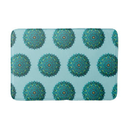 Tapete De Banheiro Padrão de repetição do Mandala azul