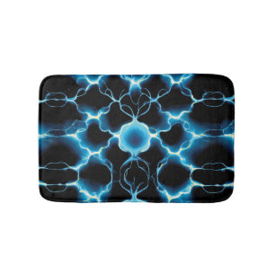 Tapete De Banheiro Padrão de repetição do Synapse Elétrico Azul
