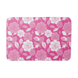 TAPETE DE BANHEIRO PADRÃO DE ROSA (ROSA)