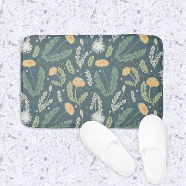 Tapete De Banheiro Padrão de Semana Floral de Dandelion (Dandelions Pattern Bath Mat)
