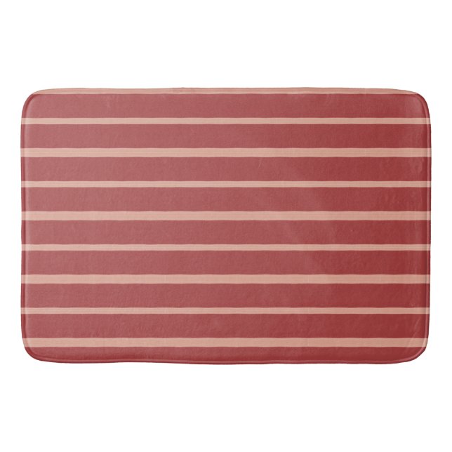 Tapete De Banheiro Padrão de Stripe de Coral (Frente)