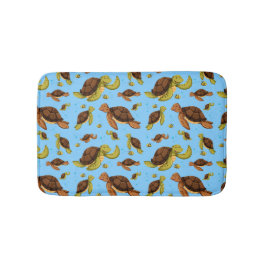 Tapete De Banheiro Padrão de Tartaruga do Mar