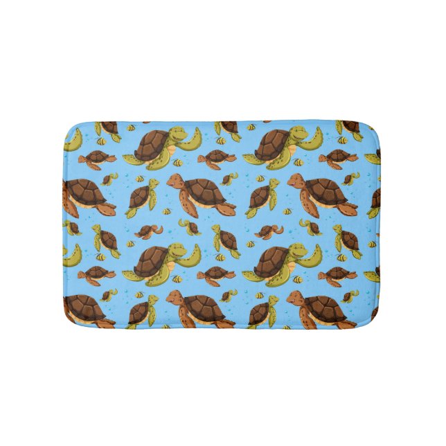 Tapete De Banheiro Padrão de Tartaruga do Mar (frente)