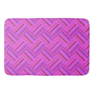 Tapete De Banheiro Padrão de tecelagem diagonal de tiras cor-de-rosa