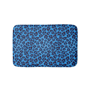 Tapete De Banheiro padrão de textura do leopardo azul