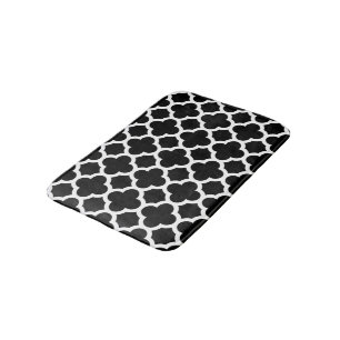 Tapete De Banheiro Padrão de Trellis Retrópica Chic Preto-Cinto