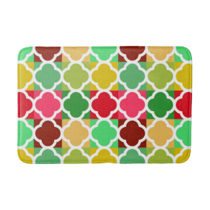 Tapete De Banheiro Padrão de trevo em estilo de colcha colorido