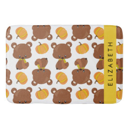 Tapete De Banheiro Padrão De Ursos, Ursos Bonitos, Abóbora, Seu Nome