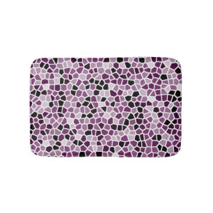 Tapete De Banheiro Padrão de Vidro Colorido Roxo Magenta Rosa