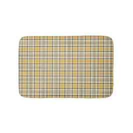 Tapete De Banheiro Padrão de Xadrez Amarelo e Marinho Azul