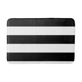 Tapete De Banheiro Padrão Decorativo de Stripes Negras e Brancas com
