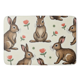 Tapete De Banheiro Padrão do coelho da vinheta