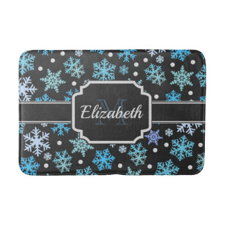 Tapete De Banheiro Padrão do Floco de Neve