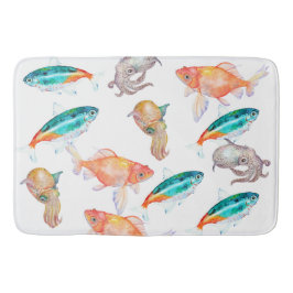 Tapete De Banheiro Padrão dos animais marinhos