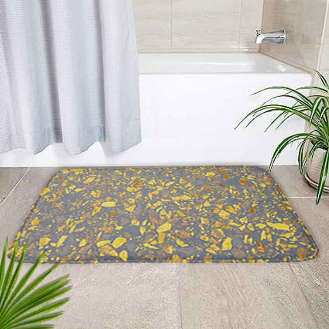 Tapete De Banheiro Padrão Dourado moderno de Terrazzo (Criador carregado)