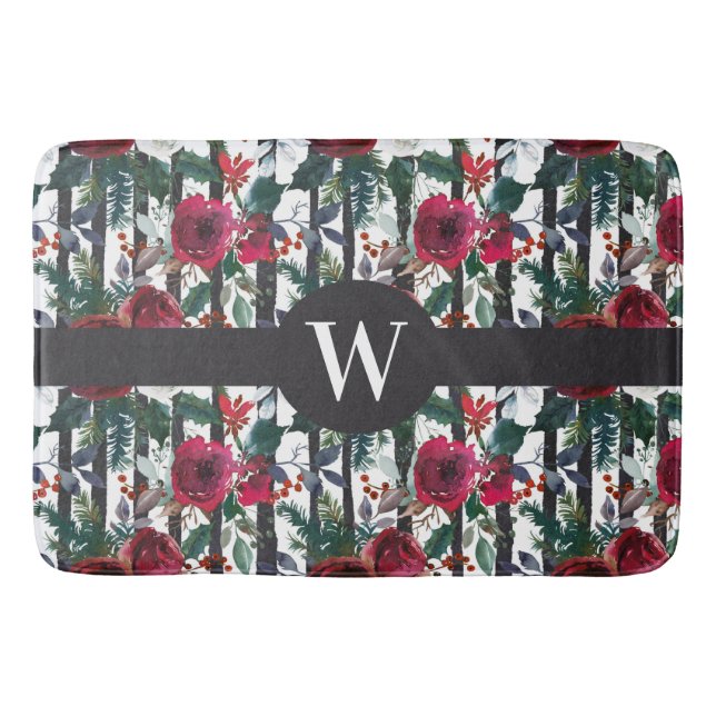 Tapete De Banheiro Padrão Elegante Red Winter Rosa Black Strike (Frente)