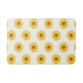 Tapete De Banheiro Padrão Flor Simples de Girassol Amarelo